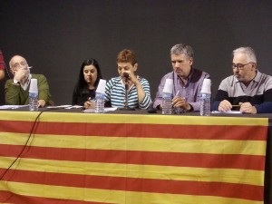 Arcadi Oliveres, Isabel Vallet, Pau Ricomà i Toni Puig. Foto: Joan Marc Salvat