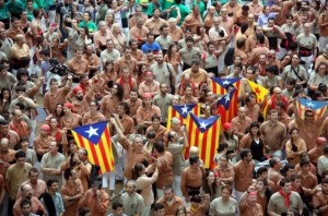 Els Xiquets de Reus, amb estelades, en una imatge d'arxiu del Concurs de Castells